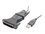 Carte réseau Gigabit StarTech.com Câble Adaptateur USB vers Port Série DB9 - DB25 avec Adaptateur DB9 DB25 - 1x USB A Mâle - 1x DB-25 Mâle - 1x DB-9 Mâle