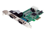 Carte réseau Gigabit StarTech.com Carte PCI Express avec 2 Ports DB-9 RS232 - Adaptateur PCIe Série - UART 16550 - 1x PCI Express Mâle - 2x RS232 DB-9 Mâle